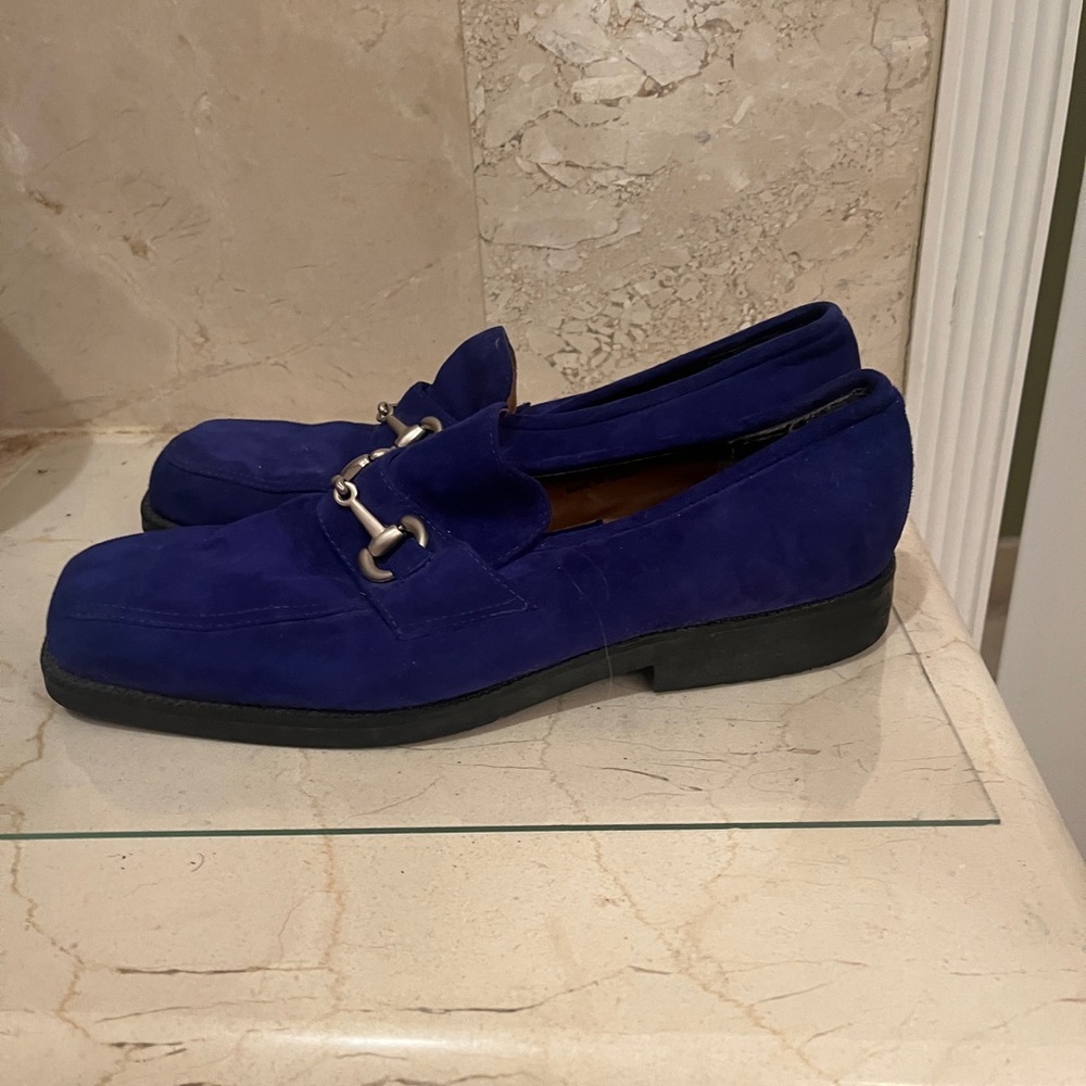 Giorgio Brutini bright blue Suede Loafers - Picture 2 of 4